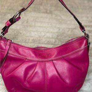 Coach Fuchsia Leather Shoulder Bag